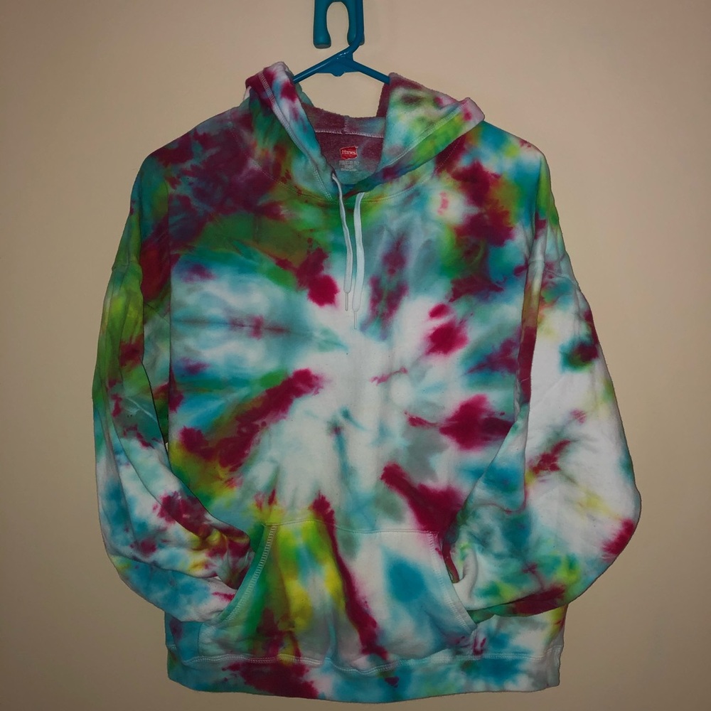Handmade Tie dye hoodie L